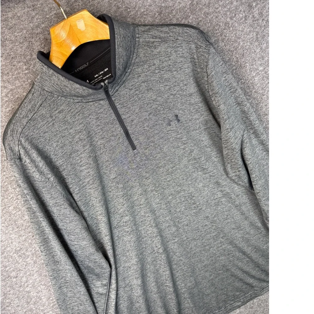 Under Armour Golf HeatGear Quarter Zip Pullover Gray Heather Mens XXL‎ Loose Fit